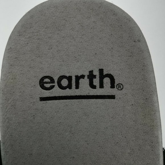 ~EARTH~ Modena Marigold Black Leather Espadrille Slide Platform Sandals 8.5 - Picture 6 of 8